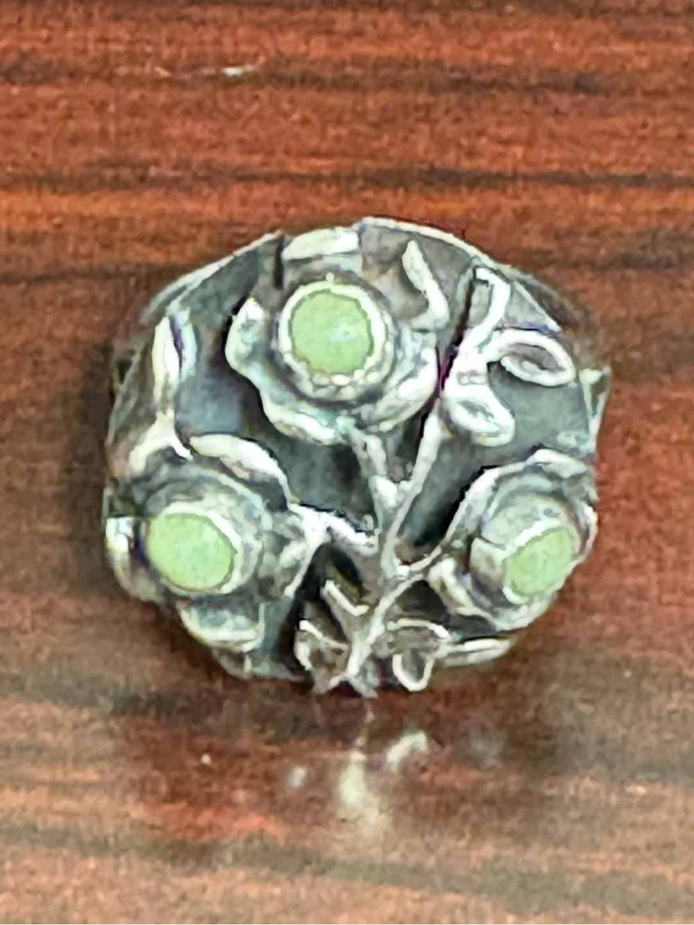 Vintage mid century JFR Mexico sterling and green turquoise ring. Size 6.5